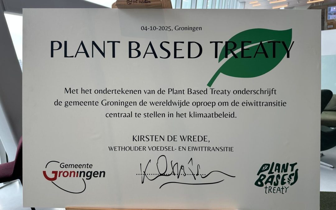Groningen ondertekent de Plant Based Treaty + Verdubbel je Dierendag-donatie!
