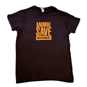 Zwart T-shirt Save Lives Go Vegan